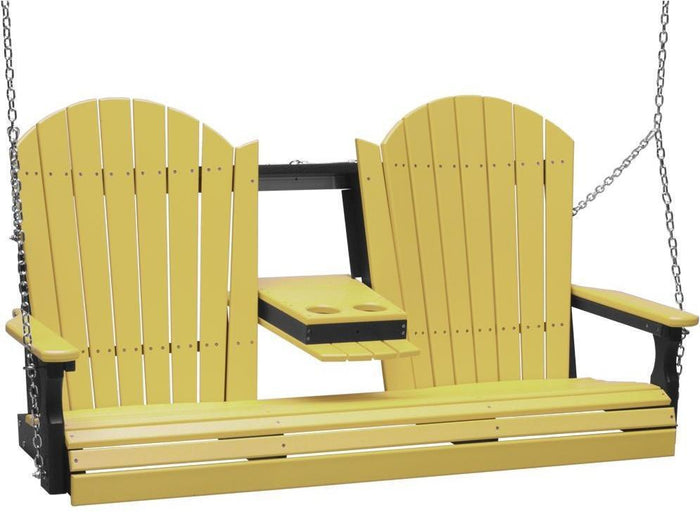 poly 5ft adirondack swing yellow on black