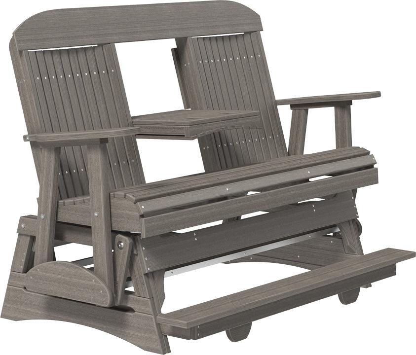 LuxCraft Counter Height Recycled Plastic 5' Classic Balcony Glider  - LEAD TIME TO SHIP 7 BUSINESS DAYS OR LESS