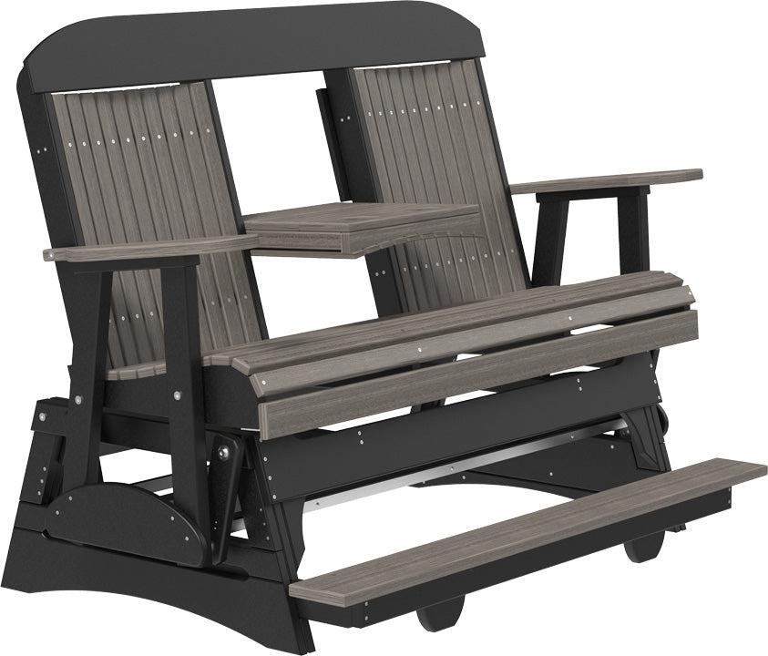 LuxCraft Counter Height Recycled Plastic 5' Classic Balcony Glider  - LEAD TIME TO SHIP 7 BUSINESS DAYS OR LESS
