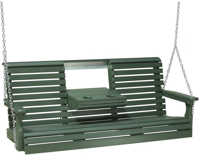 luxcraft rollback 5ft recycled plastic plain porch swing green