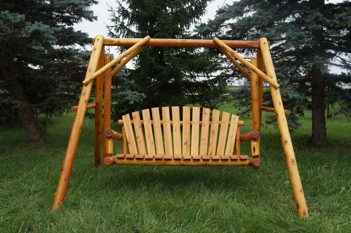 5ft varnished lawn swing