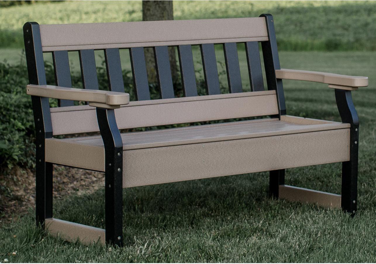 Wildridge Recycled Plastic Heritage 52.5" Wide Garden Bench (QUICK SHIP) - LEAD TIME TO SHIP 3 TO 4 BUSINESS DAYS