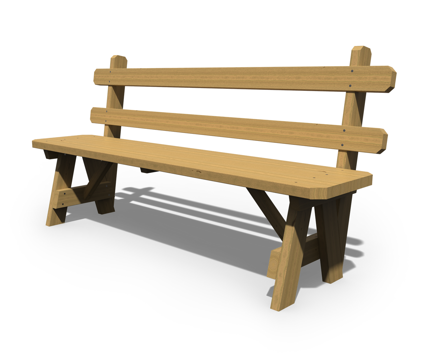 Patiova Pressure Treated Pine 66" Bench with Back - LEAD TIME TO SHIP 3 WEEKS
