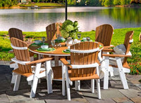 78 Bistro Chairs and 760D 60in Dining Table Shown in Cedar and White