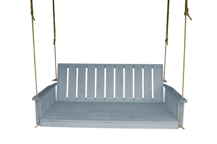 a&l pressure treated pine 75" wingate swingbed gray stain with rope kit