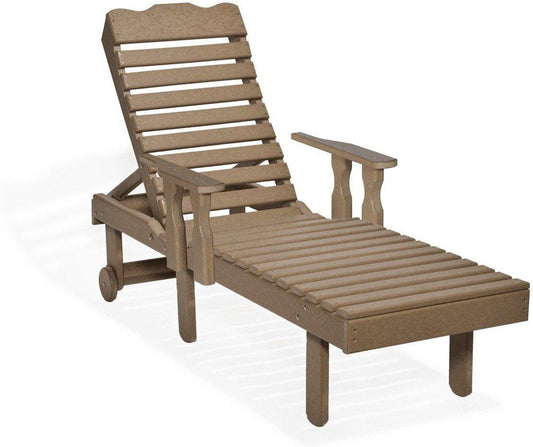 Leisure Lawns Amish Made Recycled Plastic Chaise Lounge w/ Arms Model #801A - LEAD TIME TO SHIP 6 WEEKS OR LESS