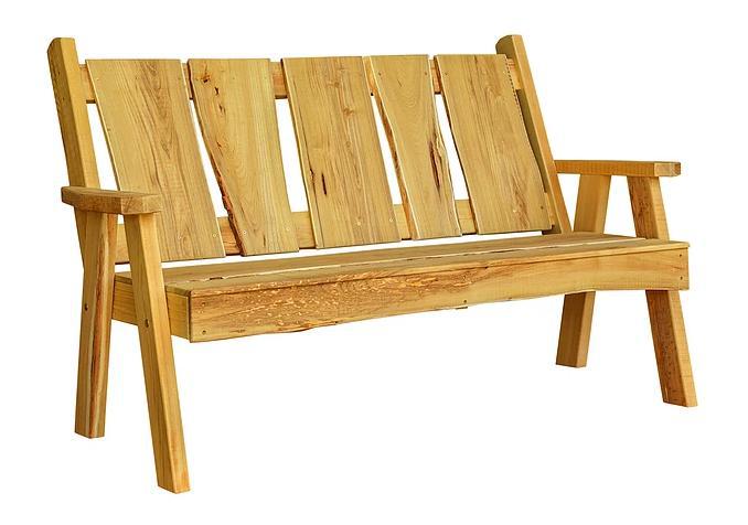 A&L Furniture Blue Mountain Collection 5' Timberland Locust Garden Bench - LEAD TIME TO SHIP 10 BUSINESS DAYS