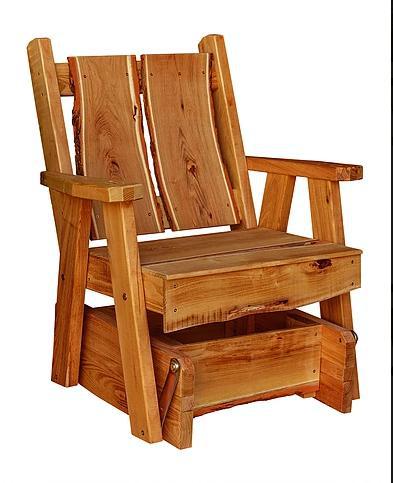 A&L Furniture Blue Mountain Collection Timberland Amish Handmade Locust Glider Chair - LEAD TIME TO SHIP 10 BUSINESS DAYS