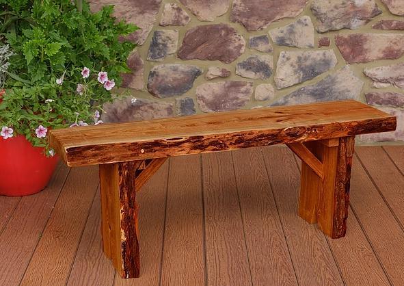 A&L Furniture Co. Blue Mountain 4' Wildwood Amish Handmade Locust Bench - LEAD TIME TO SHIP 10 BUSINESS DAYS