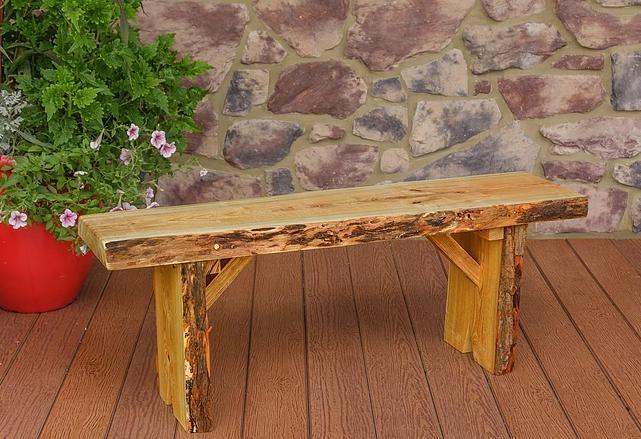A&L Furniture Co. Blue Mountain 5' Wildwood Amish Handmade Locust Bench - LEAD TIME TO SHIP 10 BUSINESS DAYS