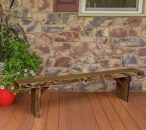 A&L Furniture Blue Mountain 8' Wildwood Amish Handmade Locust Bench - LEAD TIME TO SHIP 10 BUSINESS DAYS