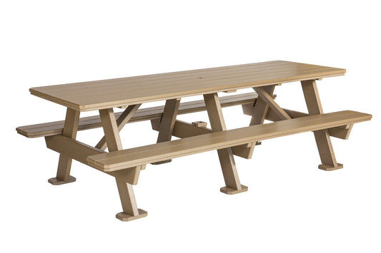 Leisure Lawns Amish Made Recycled Plastic 3' x 8' Picnic Table Model #878 - LEAD TIME TO SHIP 4 WEEKS