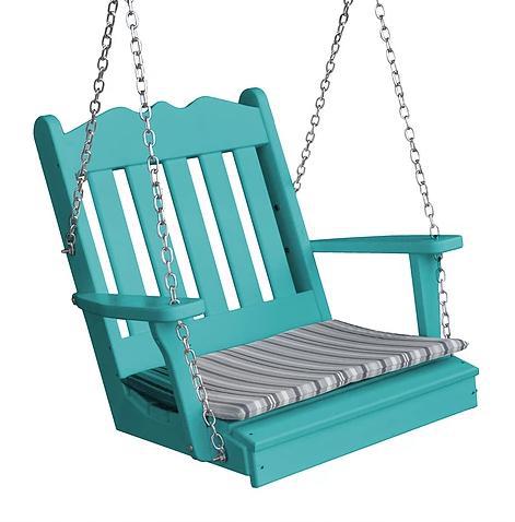 Bryton Park Poly Furniture Amish Made Recycled Plastic Royal English Single Porch Swing - LEAD TIME TO SHIP 10 BUSINESS DAYS