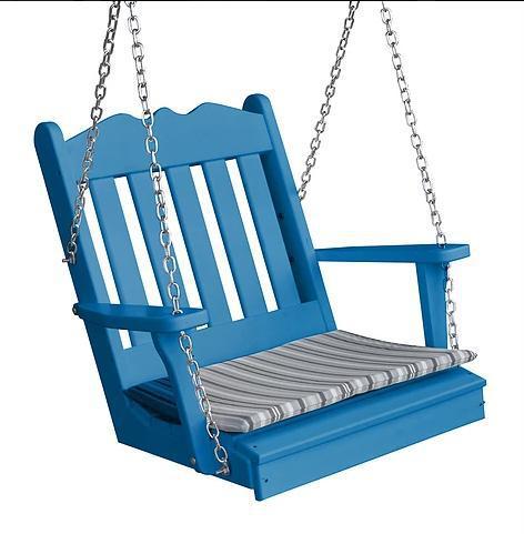 Bryton Park Poly Furniture Amish Made Recycled Plastic Royal English Single Porch Swing - LEAD TIME TO SHIP 10 BUSINESS DAYS