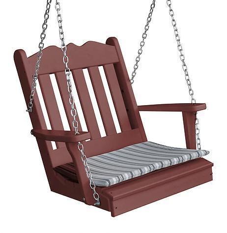 A&L Furniture Co. Amish Made Recycled Plastic Royal English Single Porch Swing - LEAD TIME TO SHIP 10 BUSINESS DAYS