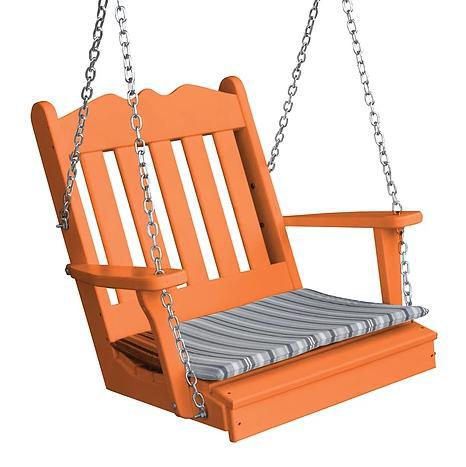 Bryton Park Poly Furniture Amish Made Recycled Plastic Royal English Single Porch Swing - LEAD TIME TO SHIP 10 BUSINESS DAYS