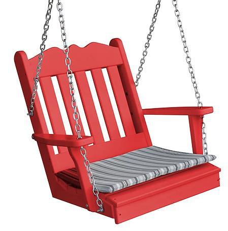 A&L Furniture Co. Amish Made Recycled Plastic Royal English Single Porch Swing - LEAD TIME TO SHIP 10 BUSINESS DAYS