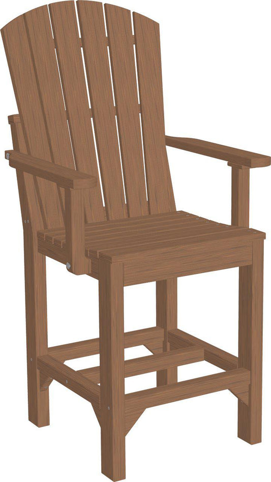 LuxCraft Recycled Plastic Counter Height Adirondack Arm Chair - LEAD TIME TO SHIP 3 TO 4 WEEKS