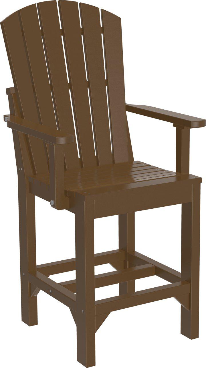 LuxCraft Recycled Plastic Counter Height Adirondack Arm Chair - LEAD TIME TO SHIP 3 TO 4 WEEKS