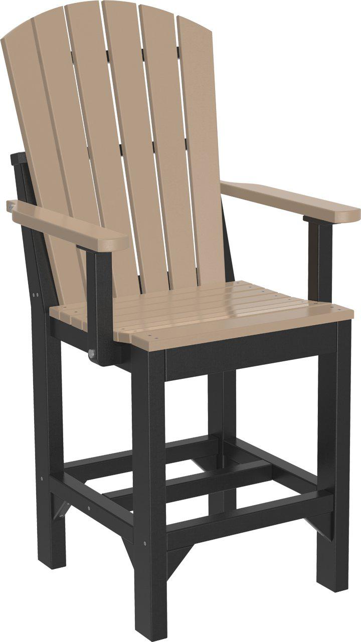 LuxCraft Recycled Plastic Counter Height Adirondack Arm Chair - LEAD TIME TO SHIP 3 TO 4 WEEKS