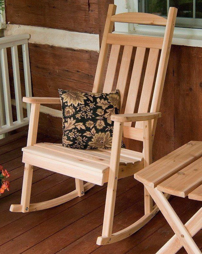 Regallion Outdoor Western Red Cedar Classic Porch Rocking Chair - LEAD TIME TO SHIP 2 WEEKS