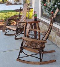 amish hickory rocking chair  and end table set