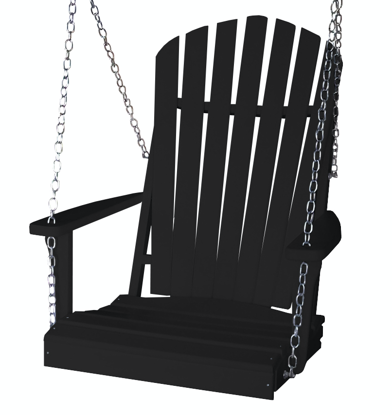 Bryton Park Poly Furniture Amish Made Recycled Plastic Single Adirondack Porch Swing - LEAD TIME TO SHIP 10 BUSINESS DAYS