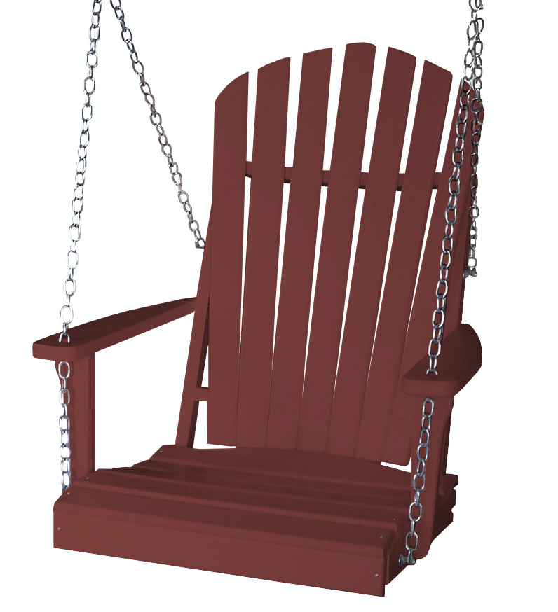Bryton Park Poly Furniture Amish Made Recycled Plastic Single Adirondack Porch Swing - LEAD TIME TO SHIP 10 BUSINESS DAYS