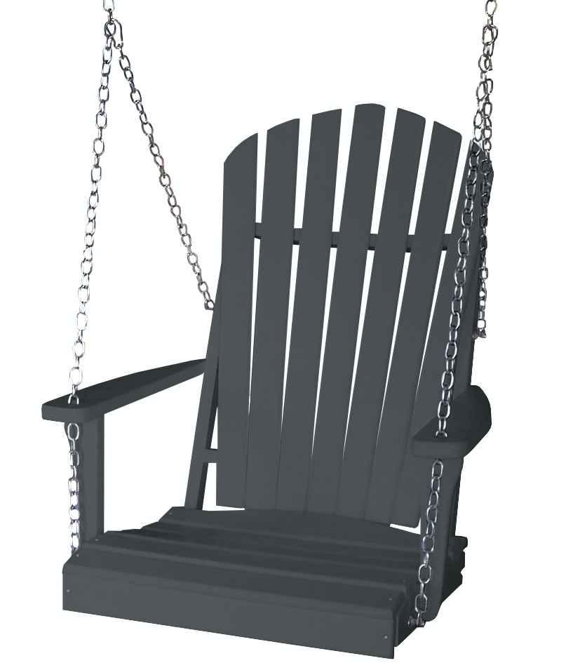 Bryton Park Poly Furniture Amish Made Recycled Plastic Single Adirondack Porch Swing - LEAD TIME TO SHIP 10 BUSINESS DAYS