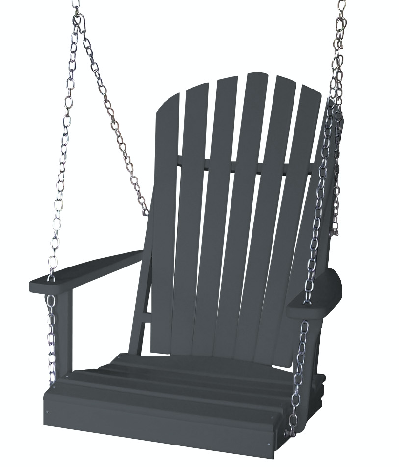 A&L Furniture Co. Amish Made Recycled Plastic Single Adirondack Porch Swing - LEAD TIME TO SHIP 10 BUSINESS DAYS