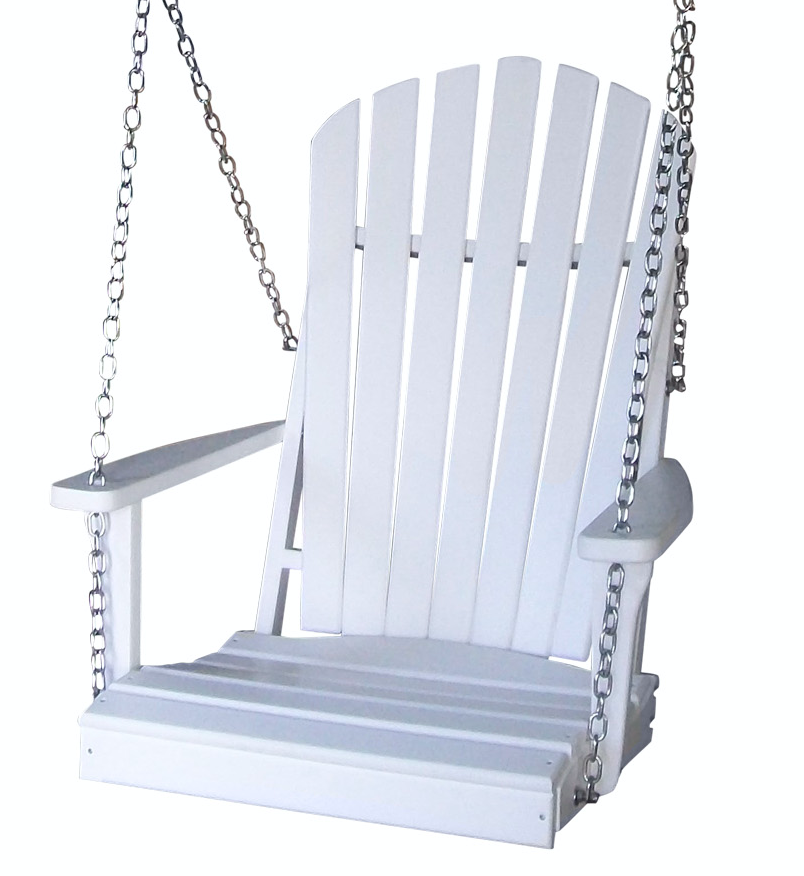 Bryton Park Poly Furniture Amish Made Recycled Plastic Single Adirondack Porch Swing - LEAD TIME TO SHIP 10 BUSINESS DAYS