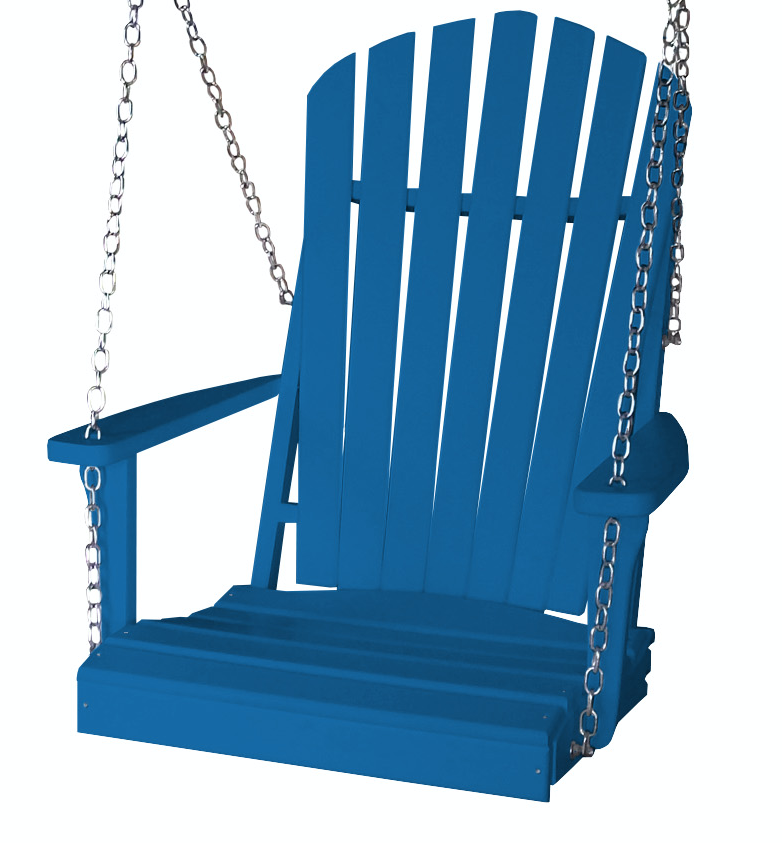 Bryton Park Poly Furniture Amish Made Recycled Plastic Single Adirondack Porch Swing - LEAD TIME TO SHIP 10 BUSINESS DAYS