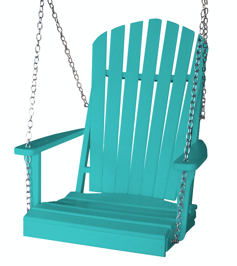 Bryton Park Poly Furniture Amish Made Recycled Plastic Single Adirondack Porch Swing - LEAD TIME TO SHIP 10 BUSINESS DAYS