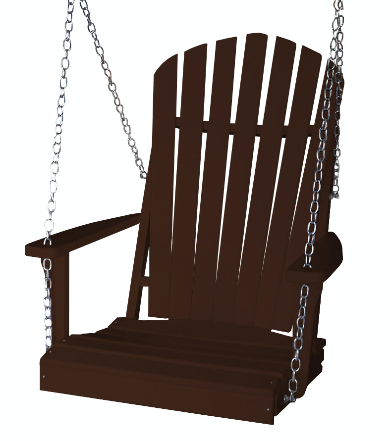 Bryton Park Poly Furniture Amish Made Recycled Plastic Single Adirondack Porch Swing - LEAD TIME TO SHIP 10 BUSINESS DAYS