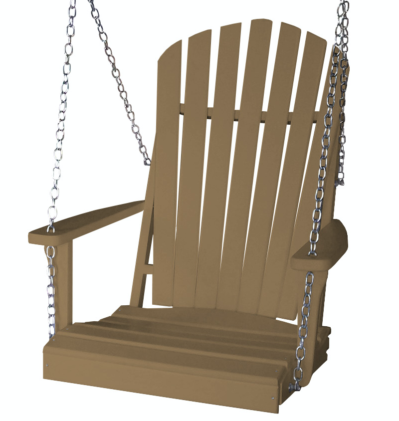Bryton Park Poly Furniture Amish Made Recycled Plastic Single Adirondack Porch Swing - LEAD TIME TO SHIP 10 BUSINESS DAYS
