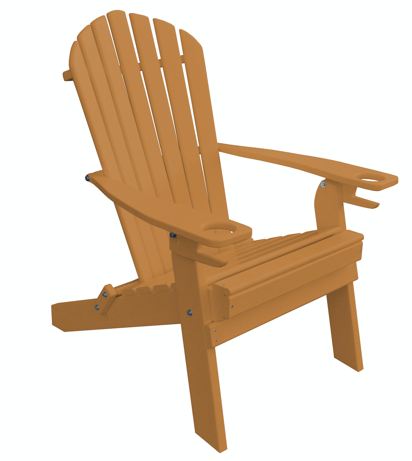 poly folding adirondack chair with cup holder and arm rest cedar