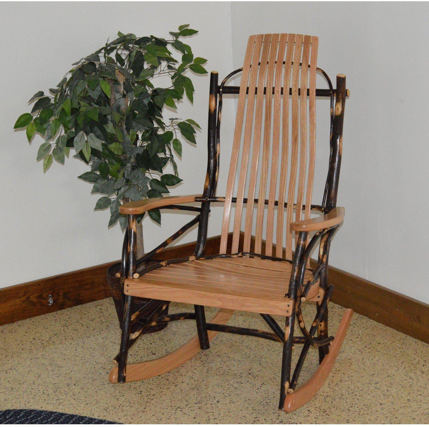A & L Furniture Co. Amish Bentwood Hickory 9-Slat Rocking Chair  - Ships FREE in 5-7 Business days - Rocking Furniture
