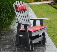 poly adirondack glider chair dark gray with seat cushion