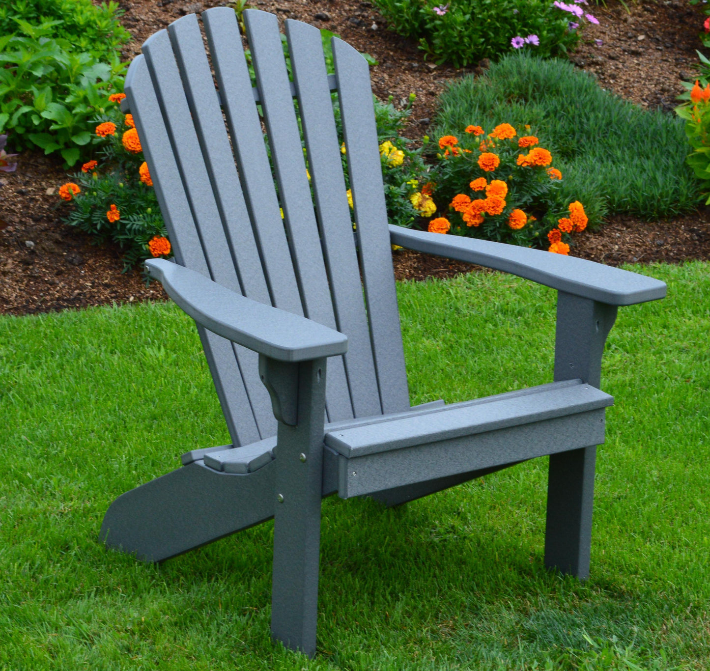 A&L Furniture Co. Amish Made Recycled Plastic Fanback Adirondack Chair - LEAD TIME TO SHIP 10 BUSINESS DAYS