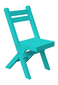 A&L Furniture Company Recycled Plastic Coronado Folding Bistro Chair - Aruba Blue