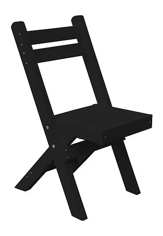 A&L Furniture Company Recycled Plastic Coronado Folding Bistro Chair - Black