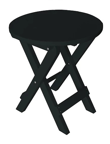 A&L Furniture Co. Recycled Plastic Round Folding Bistro Table - Black