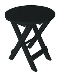 A&L Furniture Co. Recycled Plastic Round Folding Bistro Table - Black