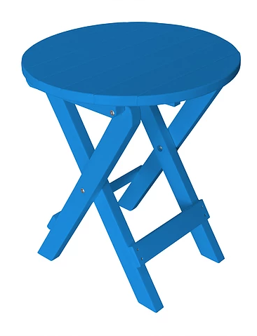 A&L Furniture Co. Recycled Plastic Round Folding Bistro Table - Blue