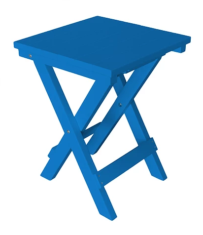 A&L Furniture Co. Recycled Plastic Square Folding Bistro Table - Blue