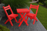 A&L Furniture Company Recycled Plastic Amish Coronado Square Folding Bistro Set - Bright Red