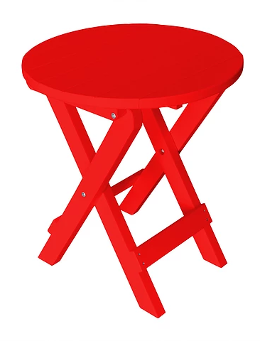 A&L Furniture Co. Recycled Plastic Round Folding Bistro Table - Bright Red