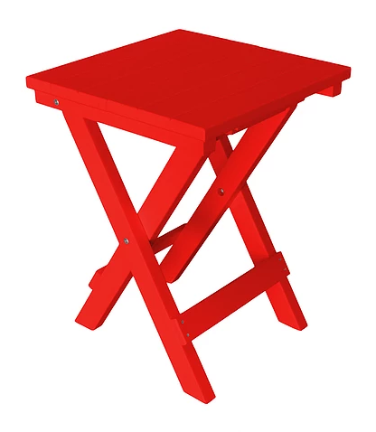 A&L Furniture Co. Recycled Plastic Square Folding Bistro Table - Bright Red