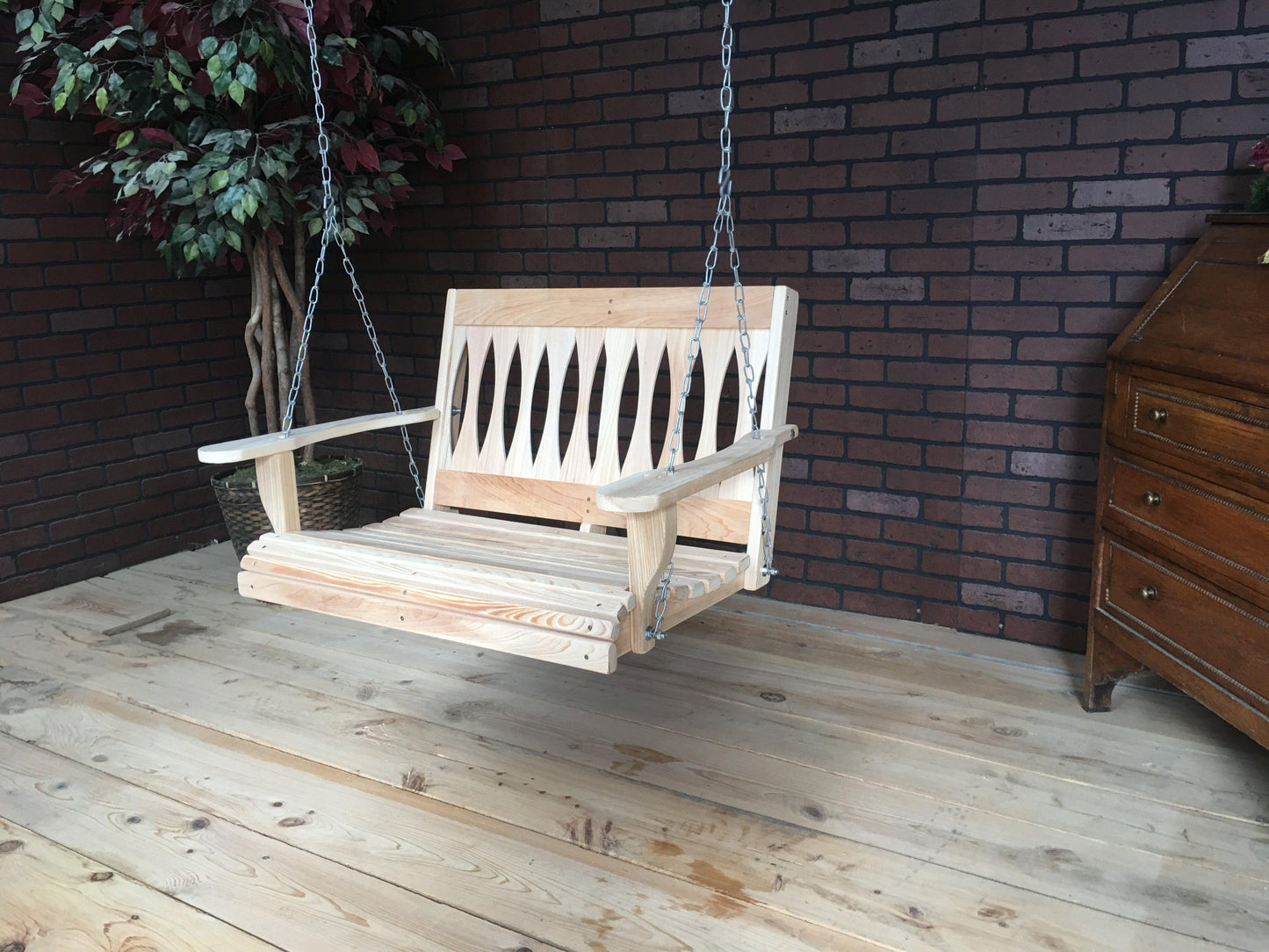 LA Swings Inc 3 ft Diamond Back Porch Swing - LEAD TIME TO SHIP  (UNFINISHED 7 BUSINESS DAYS) - (FINISHED 15 BUSINESS DAYS)