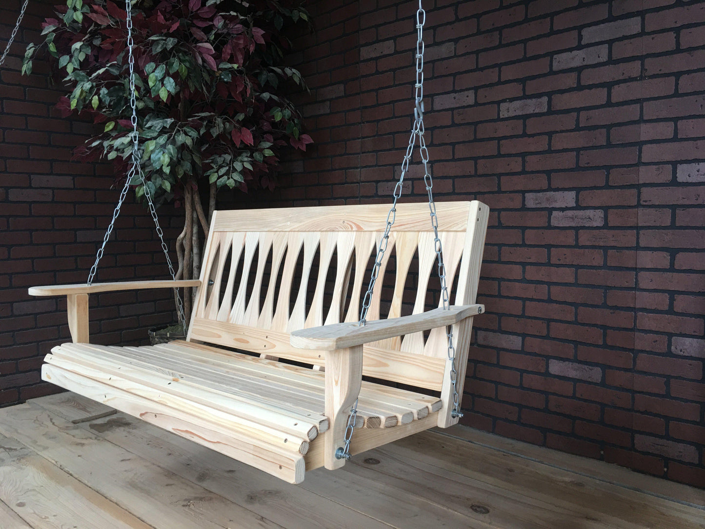 LA Swings Inc 4ft Diamond Back Porch Swing - LEAD TIME TO SHIP  (UNFINISHED 7 BUSINESS DAYS) - (FINISHED 15 BUSINESS DAYS)